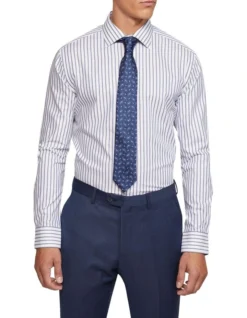 Oxford Islington Regular Fit Striped Shirt In Blue -Myer Clothing Shop 987063580 5 720x928