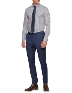 Oxford Beckton French Cuff Striped Shirt In Navy