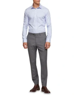 Oxford Beckton Houndstooth Slim Fit Shirt In Sky
