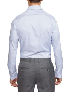 Oxford Beckton Houndstooth Slim Fit Shirt In Sky -Myer Clothing Shop 987063850 3 720x928