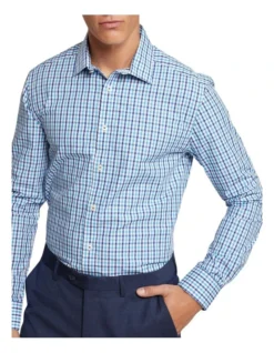 Oxford Beckton Check Shirt In Blue 9 Oxford Beckton Check Shirt In Blue -Myer Clothing Shop 987065020 4 720x928