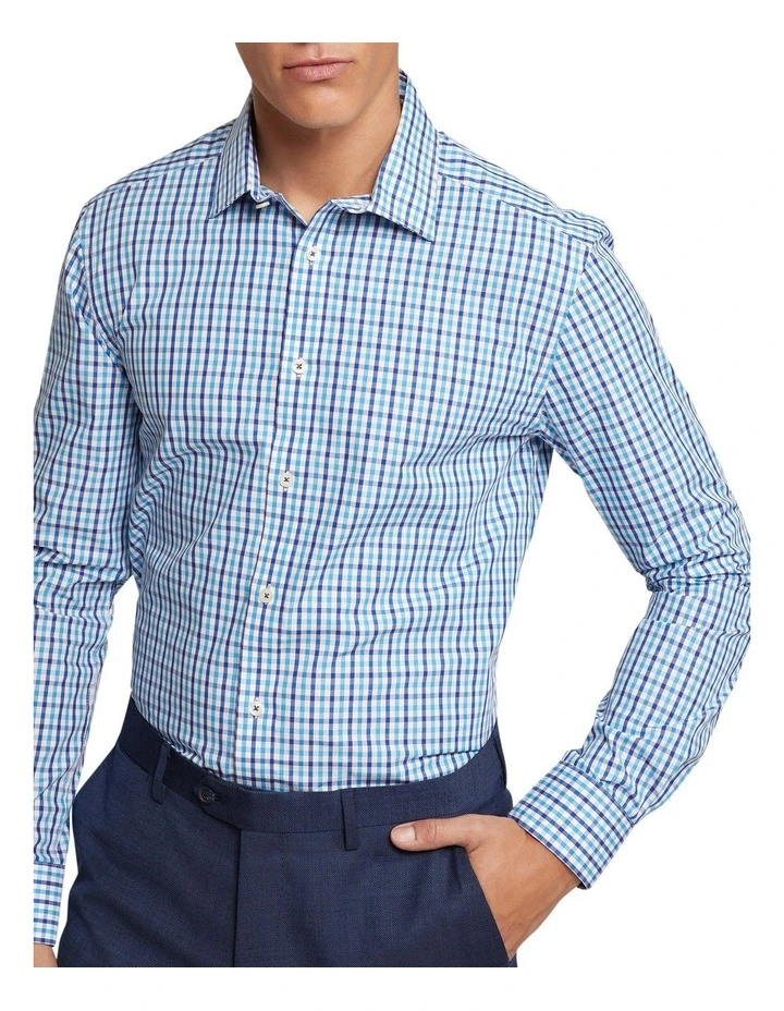 Oxford Beckton Check Shirt In Blue 4 Oxford Beckton Check Shirt In Blue - Image 4