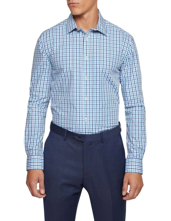 Oxford Beckton Check Shirt In Blue 5 Oxford Beckton Check Shirt In Blue - Image 5