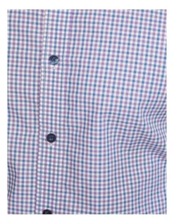 Oxford Beckton Mini Check Shirt In Purple -Myer Clothing Shop 987065200 6 720x928