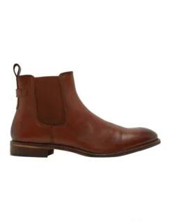 Oxford Silas Leather Boot In Tan