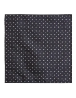 Oxford Geo Silk Pocket Square In Blue/Multi