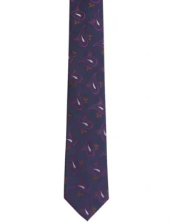 Oxford Large Paisley Design Tie In Dark Purple