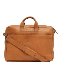 Oxford Samuel Leather Briefcase In Camel