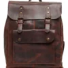 Oxford Crawford Leather Backpack In Dark Brown