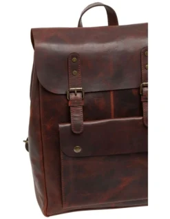 Oxford Crawford Leather Backpack In Dark Brown -Myer Clothing Shop 987098050 3 720x928