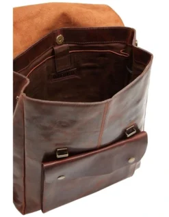 Oxford Crawford Leather Backpack In Dark Brown -Myer Clothing Shop 987098050 4 720x928