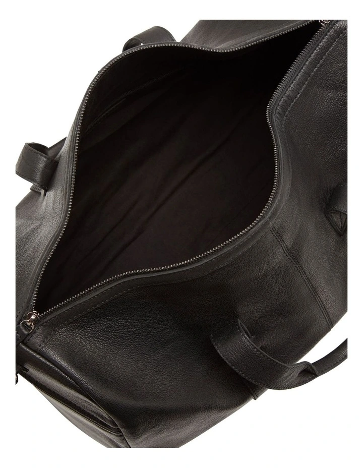 Oxford Preston Leather Overnighter In Black 4 Oxford Preston Leather Overnighter In Black - Image 4