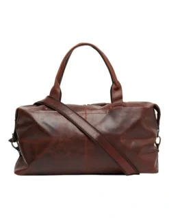 Oxford Gianni Leather Weekender In Saddle
