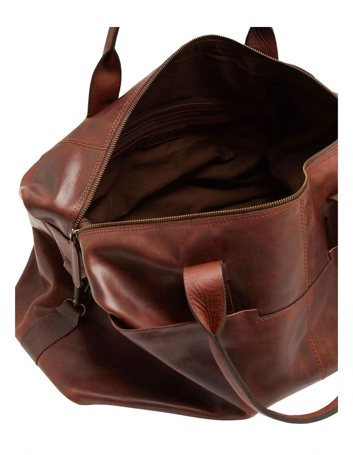 Oxford Gianni Leather Weekender In Saddle 4 Oxford Gianni Leather Weekender In Saddle - Image 4