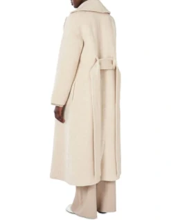 Alpaca Wool Tailored Coat In White -Myer Clothing Shop 987107050 3 720x928