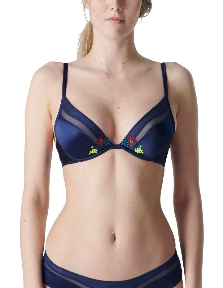 Simone Perele Elsa Wired Triangle Bra In Navy 1 Simone Perele Elsa Wired Triangle Bra In Navy