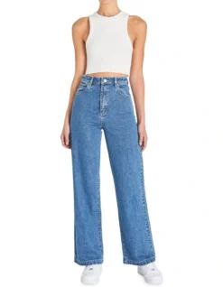 ABRAND JEANS A 94 High & Wide Chantell Organic In Blue