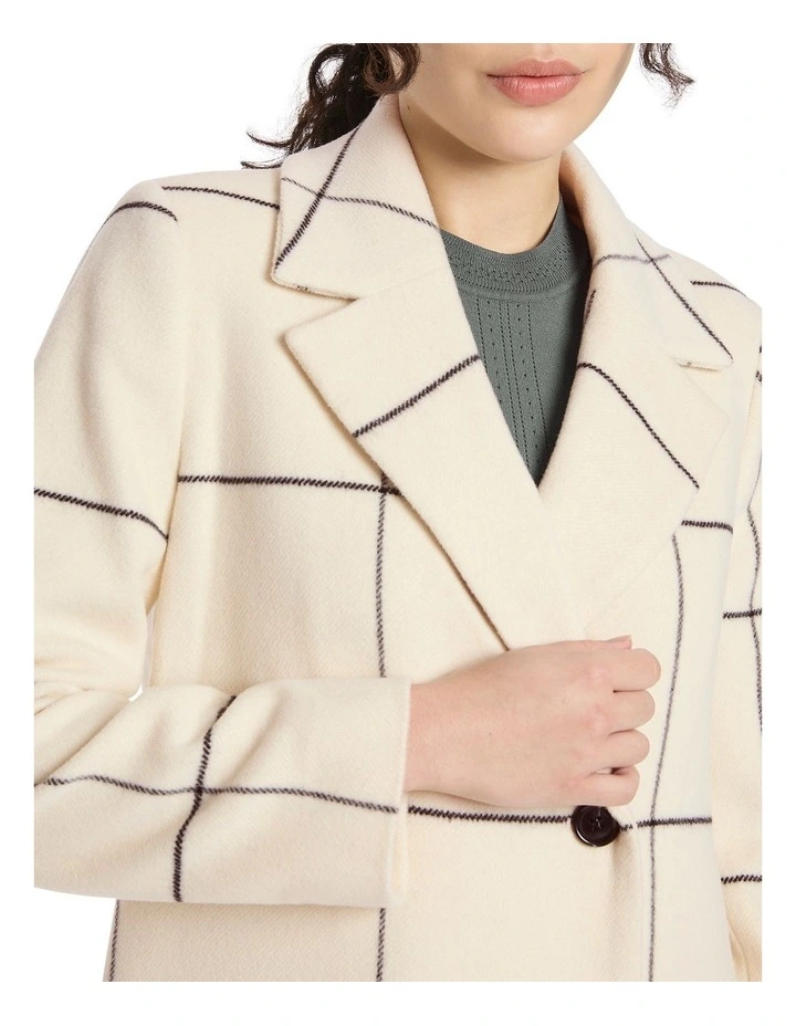 Paris Check Coat In Ivory Multi 3 Paris Check Coat In Ivory Multi - Image 3