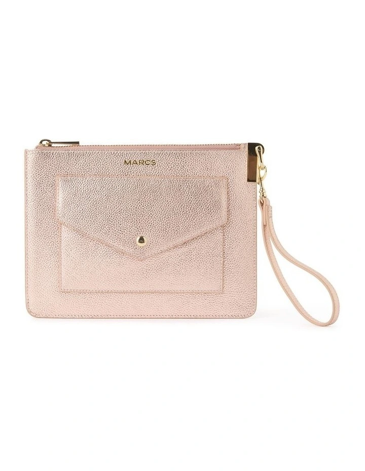 Kenedy Leather Pouch In Gold 1 Kenedy Leather Pouch In Gold