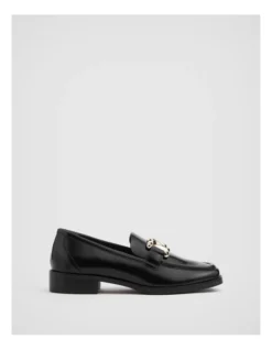 Embellished Penny Leather Loafer In Black