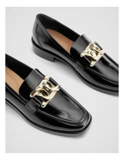 Embellished Penny Leather Loafer In Black -Myer Clothing Shop 987607090 3 720x928