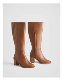 Leather Calf Height 75mm Heeled Boot In Cinnamon 7 Leather Calf Height 75mm Heeled Boot In Cinnamon -Myer Clothing Shop 987608080 3 720x928