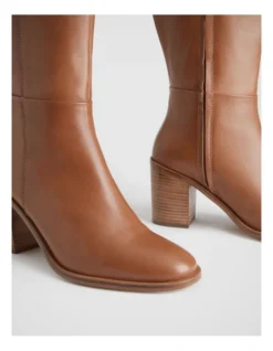 Leather Calf Height 75mm Heeled Boot In Cinnamon 8 Leather Calf Height 75mm Heeled Boot In Cinnamon -Myer Clothing Shop 987608080 4 720x928