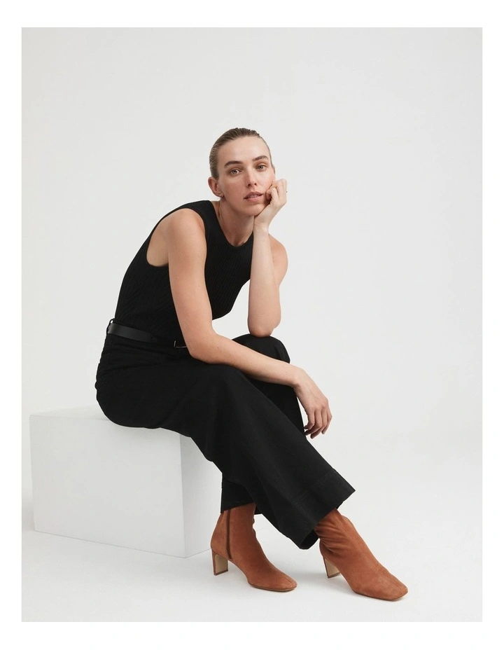 Suede 65mm Heel Bootie In Cinnamon 2 Suede 65mm Heel Bootie In Cinnamon - Image 2