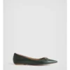Snaffle Leather Pointed Flat In Teal Green