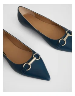 Snaffle Leather Pointed Flat In Cobalt -Myer Clothing Shop 987608800 4 720x928
