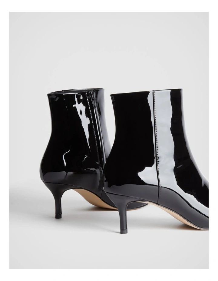 Patent 65mm Heel Boot In Black 5 Patent 65mm Heel Boot In Black - Image 5