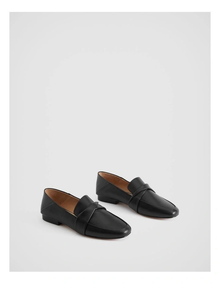 Leather Twist Loafer In Black 3 Leather Twist Loafer In Black - Image 3