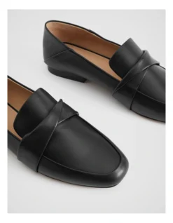 Leather Twist Loafer In Black 8 Leather Twist Loafer In Black -Myer Clothing Shop 987609610 4 720x928
