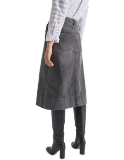 Denim Midi Skirt In Grey -Myer Clothing Shop 988425100 4 720x928