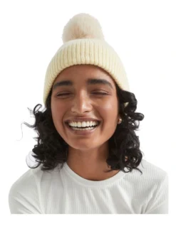 Pom Pom Beanie In Soft Butter -Myer Clothing Shop 988449310 988442290 3 720x928