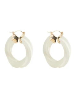 Twist Hoop In Cream