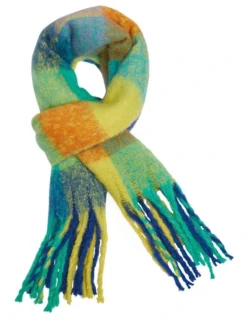 Oxford Mogul Check Scarf In Blue Multi