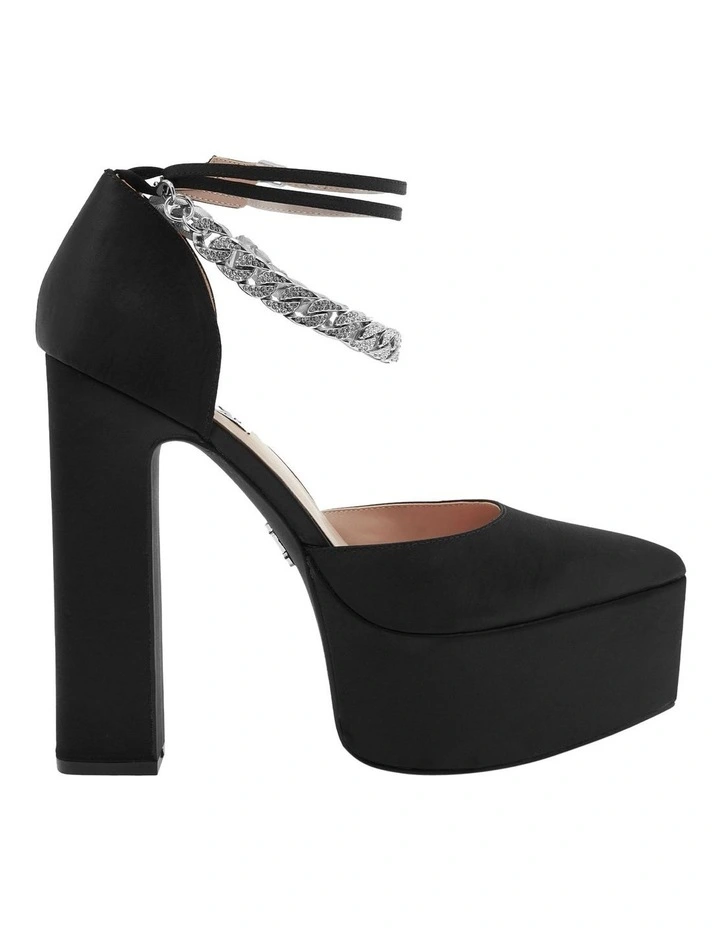Steve Madden Baby Satin Platform Pumps In Black 1 Steve Madden Baby Satin Platform Pumps In Black