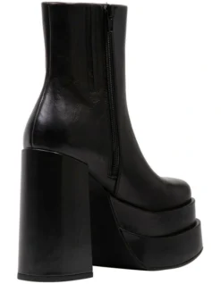 Steve Madden Cobra Leather Boots In Black -Myer Clothing Shop 988529230 4 720x928