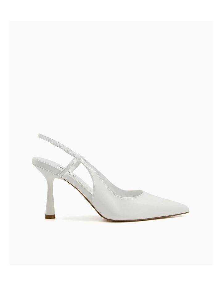 Dune London Cabanna Slingback Heel In White 1 Dune London Cabanna Slingback Heel In White