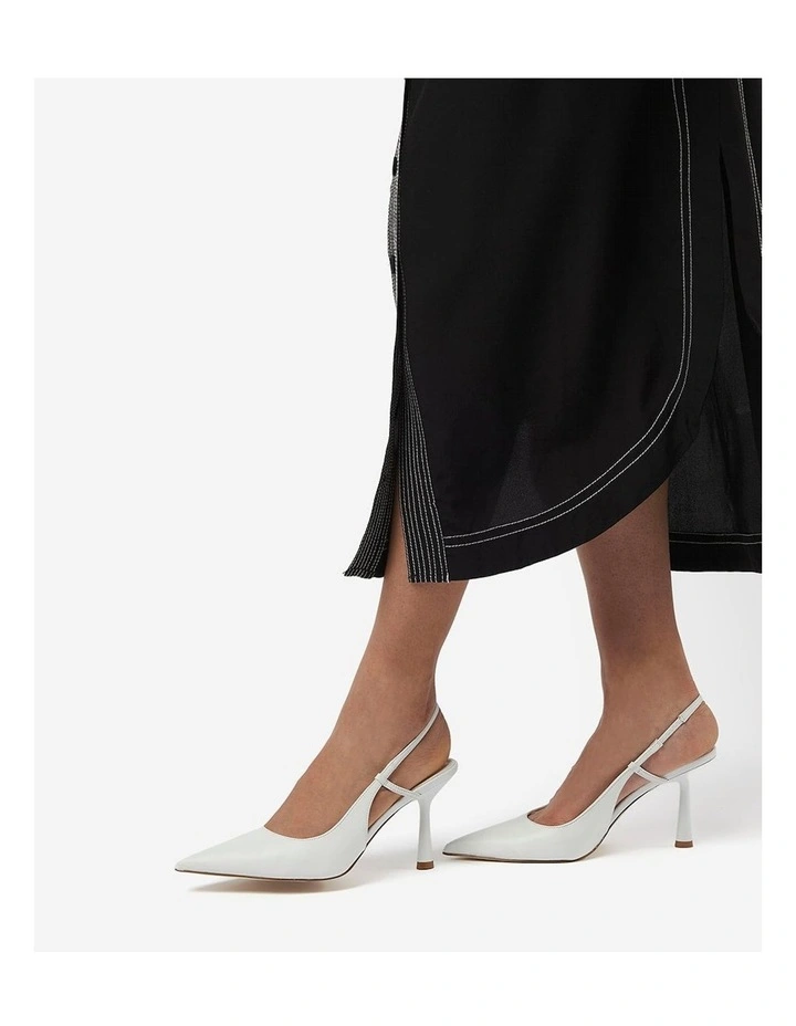 Dune London Cabanna Slingback Heel In White 2 Dune London Cabanna Slingback Heel In White - Image 2