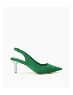Dune London Cristal SlingBack Pump In Green