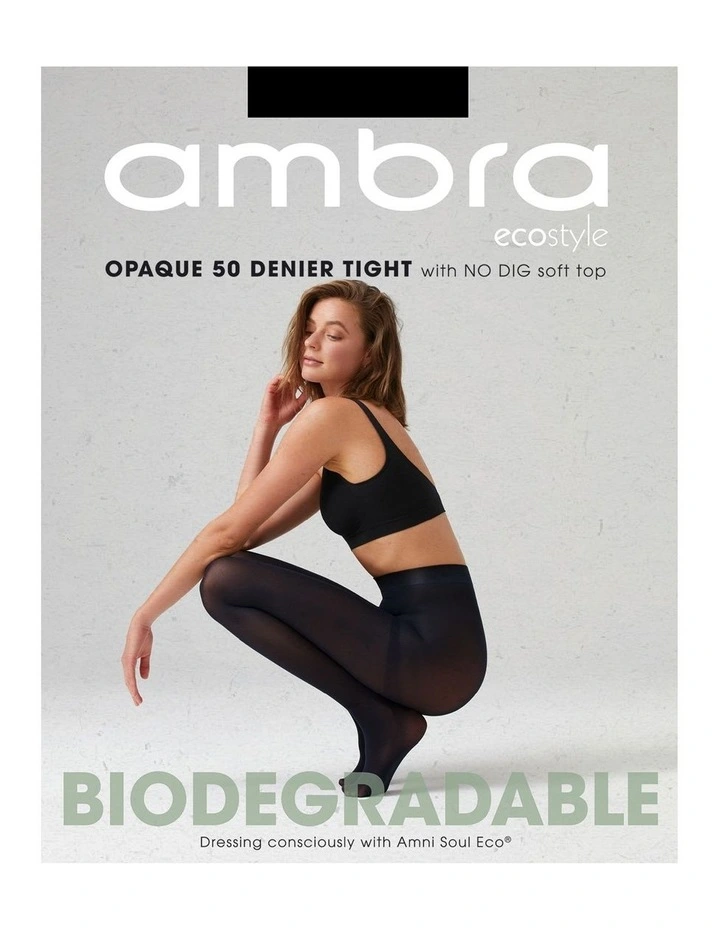 Biodegradable 50D Opaque Tight In Black 1 Biodegradable 50D Opaque Tight In Black