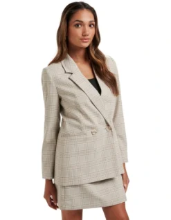 Blair Check Blazer In Beige -Myer Clothing Shop 988814530 3 720x928