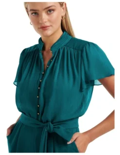 Forever New Verona Flutter Sleeve Jumpsuit In Green 7 Forever New Verona Flutter Sleeve Jumpsuit In Green -Myer Clothing Shop 988815790 4 720x928