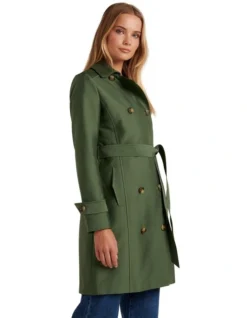 Forever New Tulip Structured Trench Mac In Green -Myer Clothing Shop 988816780 3 720x928