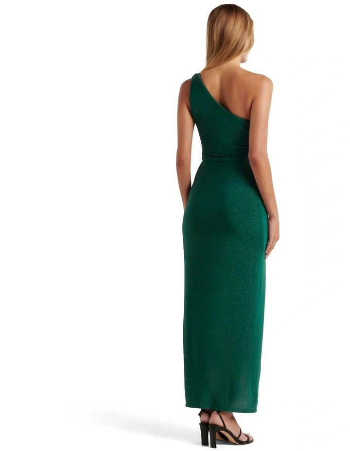 Forever New Chiara One Shoulder Glitter Gown In Green 2 Forever New Chiara One Shoulder Glitter Gown In Green - Image 2