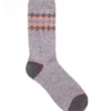 1 Pair With Wool Geometric Design Crew Sock In Grey