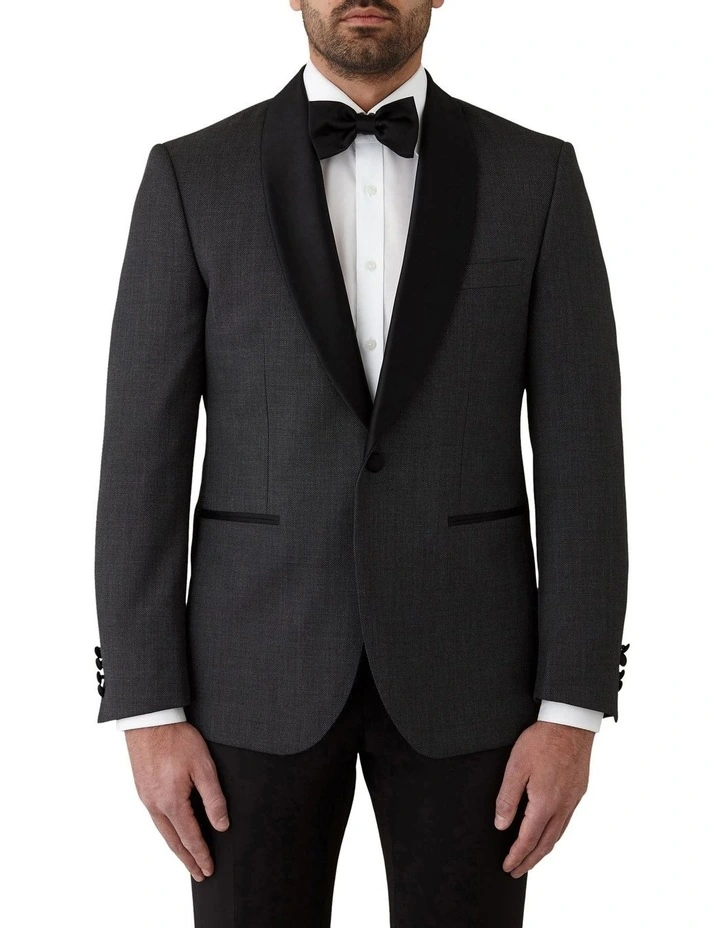 Giovanni Tailored Fit Dinner Jacket In Grey 1 Giovanni Tailored Fit Dinner Jacket In Grey
