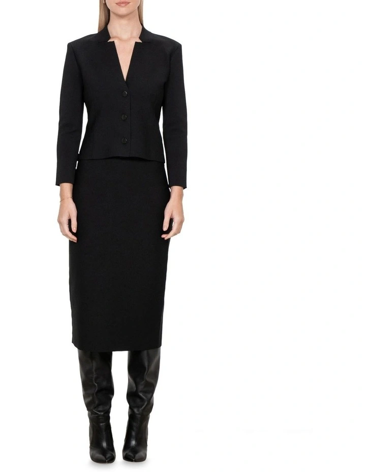 Notched Collar Milano Jacket In Black 1 Notched Collar Milano Jacket In Black